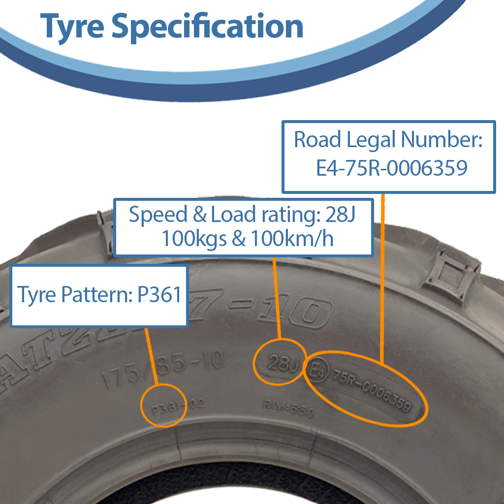 22x7.00-10 4pr Wanda P361 ATV tyre Specifications