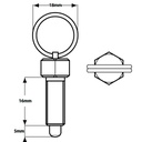 M8 Spring loaded ring pull plunger - Dimensions