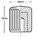 M6 female nylon thumbscrew knob Drawing with Dimensions