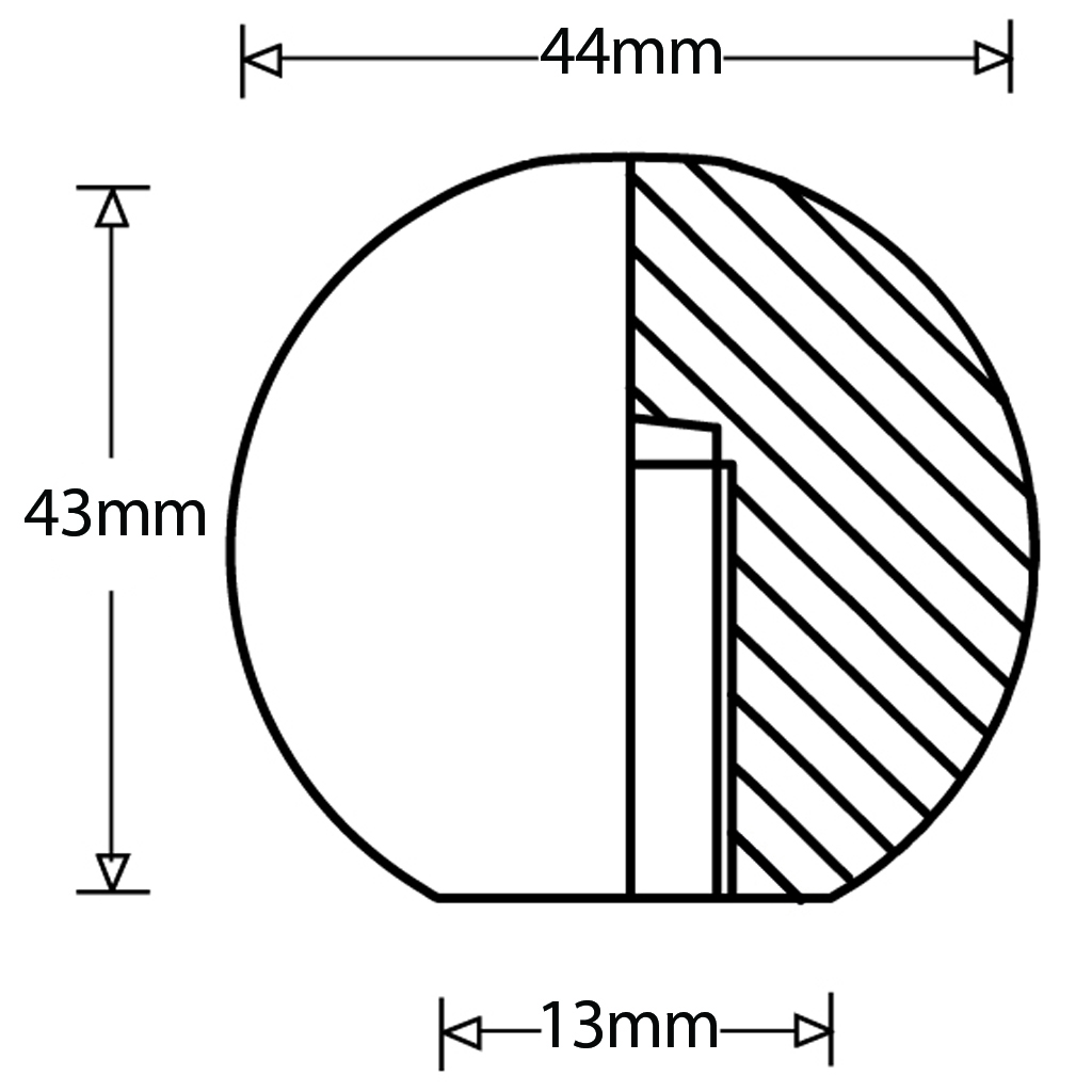 M12 Duroplast female threaded ball knob Drawing with Dimensions