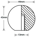 M12 Duroplast female threaded ball knob Drawing with Dimensions