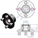 Hub drawing with dimensions