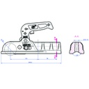 Trailer hitch drawing with dimensions