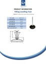 M10x125 Zinc plated tilting levelling foot with 100mm plastic base 470kg - Spec sheet