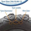 24x10.00-12 8pr OBOR Mudsling ATV tyre size with text