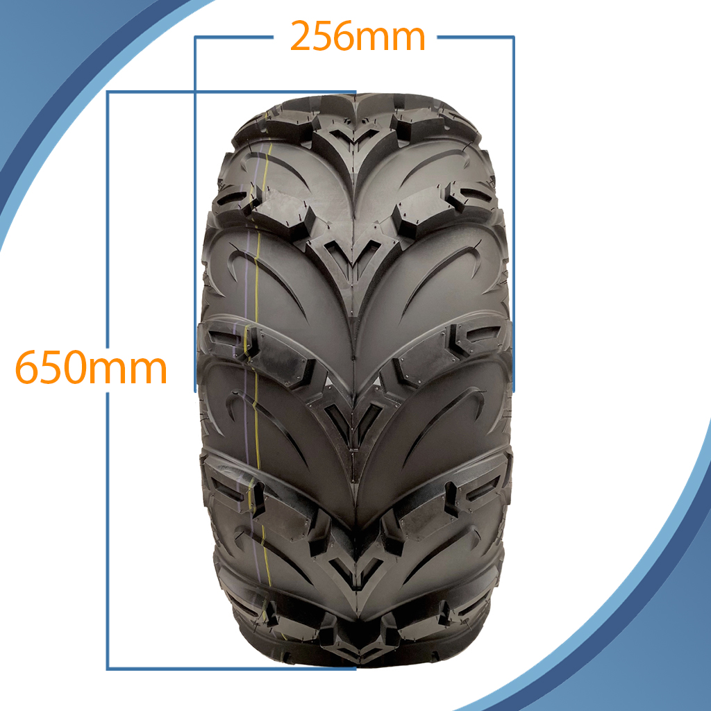 25x10.00-12 (255/65-12) 8pr OBOR Mudsling ATV tyre pattern with dimensions