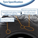 25x10.00-12 (255/65-12) 8pr OBOR Mudsling ATV tyre specification