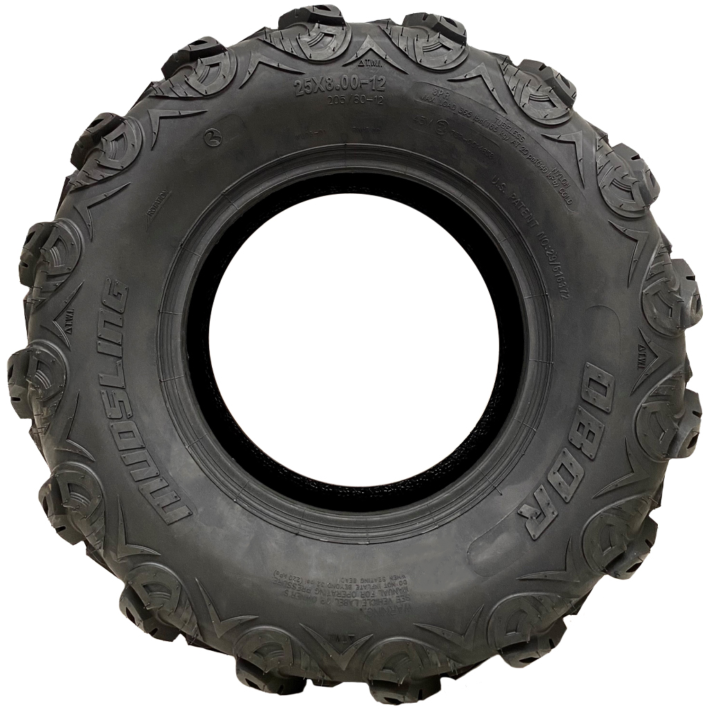 25x8.00-12 (205/80-12) 8pr OBOR Mudsling ATV tyre side view