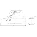 Pressed hitch, 310kg load capacity drawing with dimensions