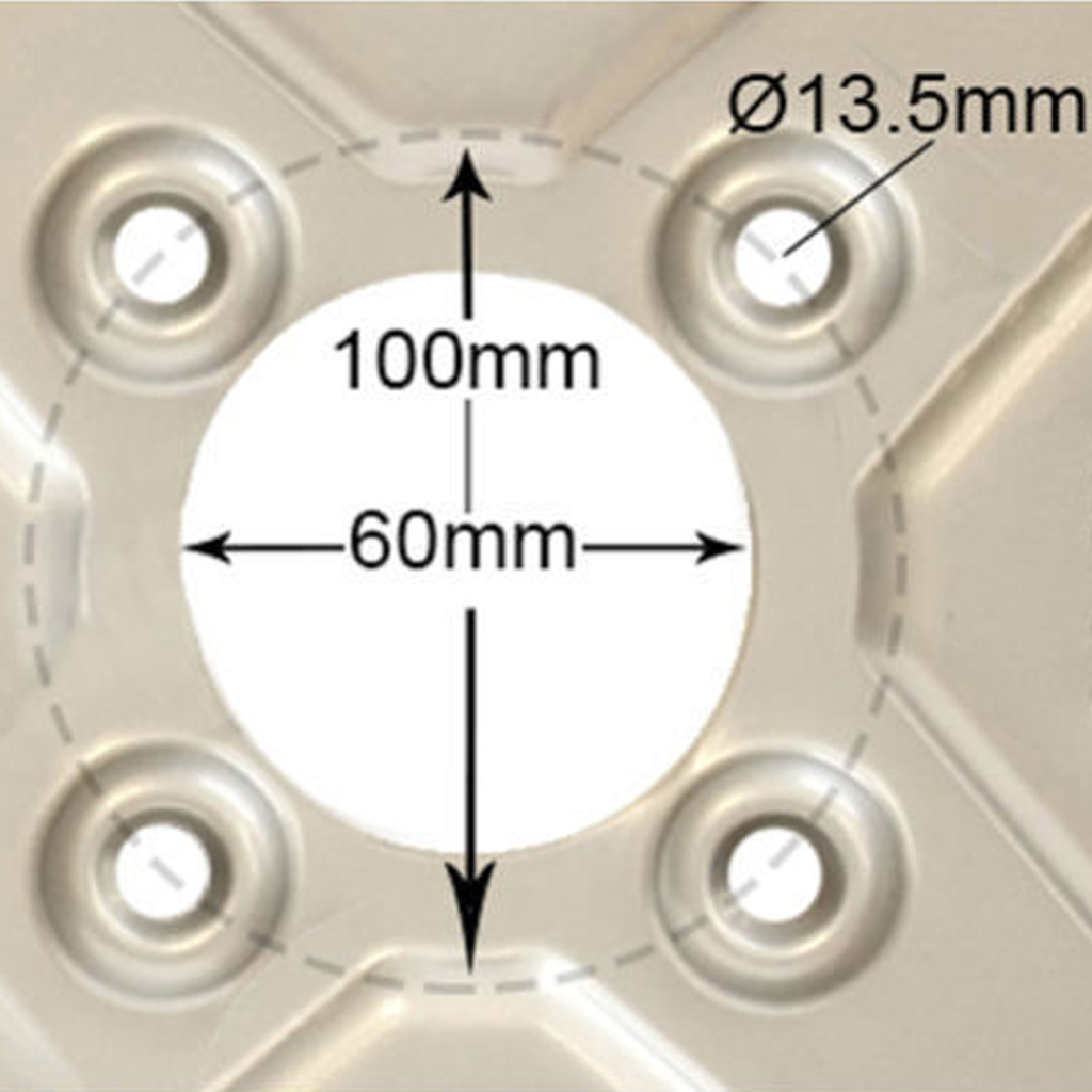 100mm PCD rim centre with dimensions