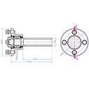 Hub & Stub axle 4/100 M12stud 40x40 High speed (waterproof) drawing with dimensions