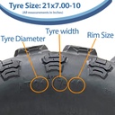 21x7.00-10 6ply OBOR Kraken tyre size view with text