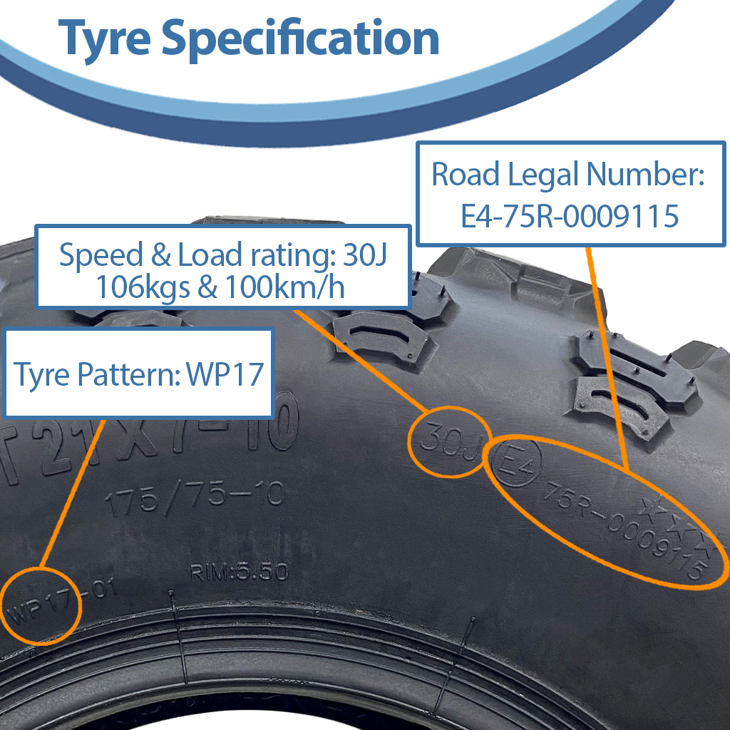 21x7.00-10 6ply OBOR Kraken tyre specification