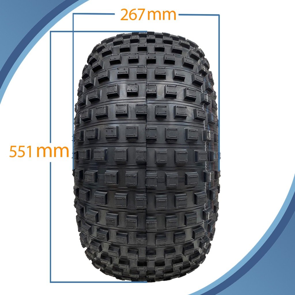 22x11.00-8 6pr Wanda P323 knobby tyre pattern with dimensions