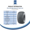 22x11.00-8 6pr Wanda P323 knobby tyre spec sheet