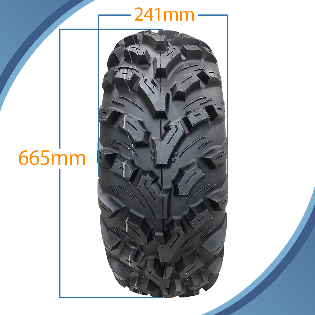 26x10.00-12 6pr OBOR Pinacle ATV tyre pattern with dimensions