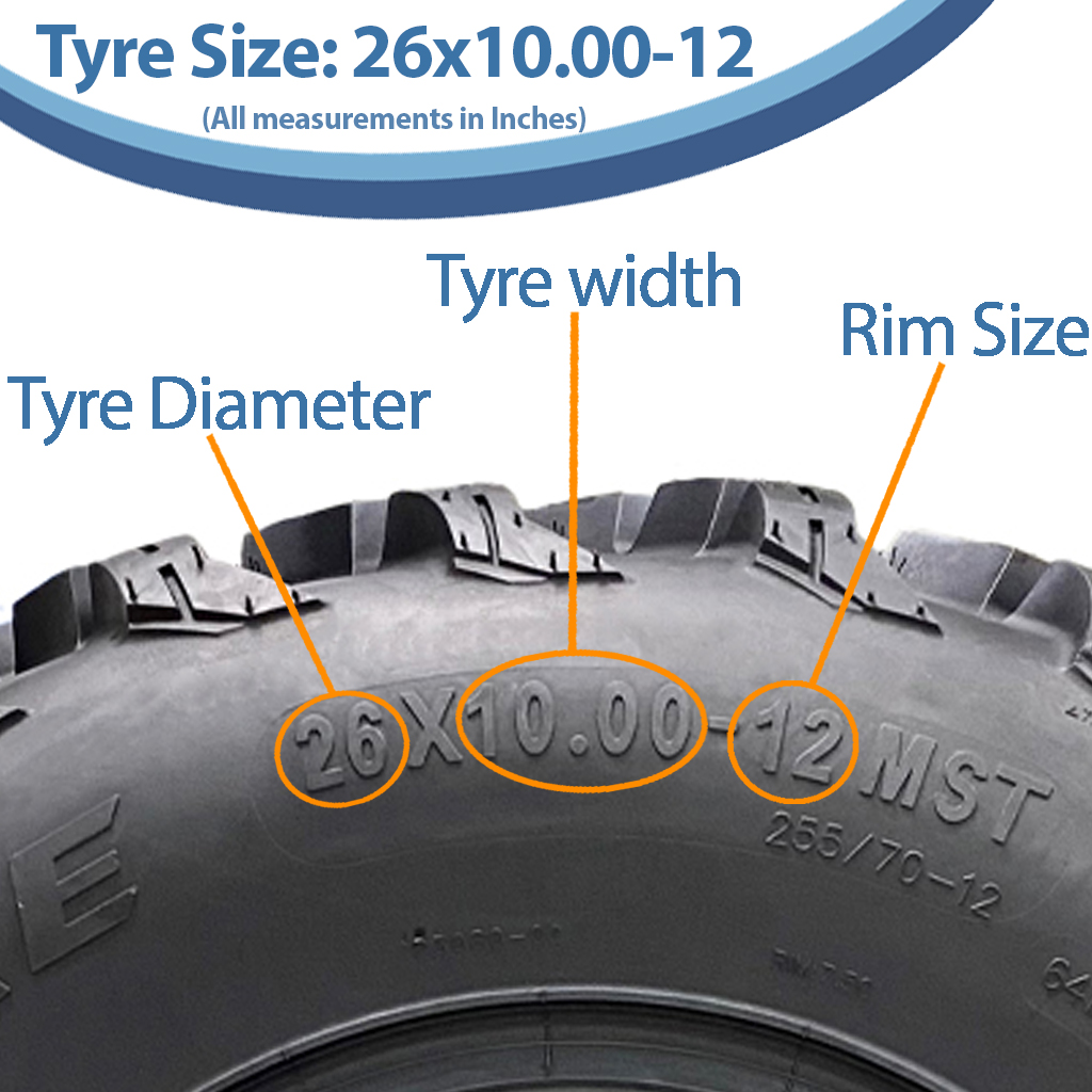 26x10.00-12 6pr OBOR Pinacle ATV tyre size with text