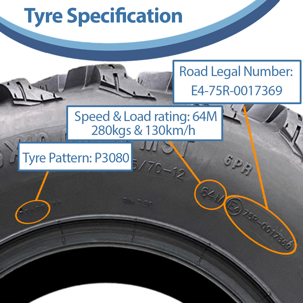 26x10.00-12 6pr OBOR Pinacle ATV tyre specification