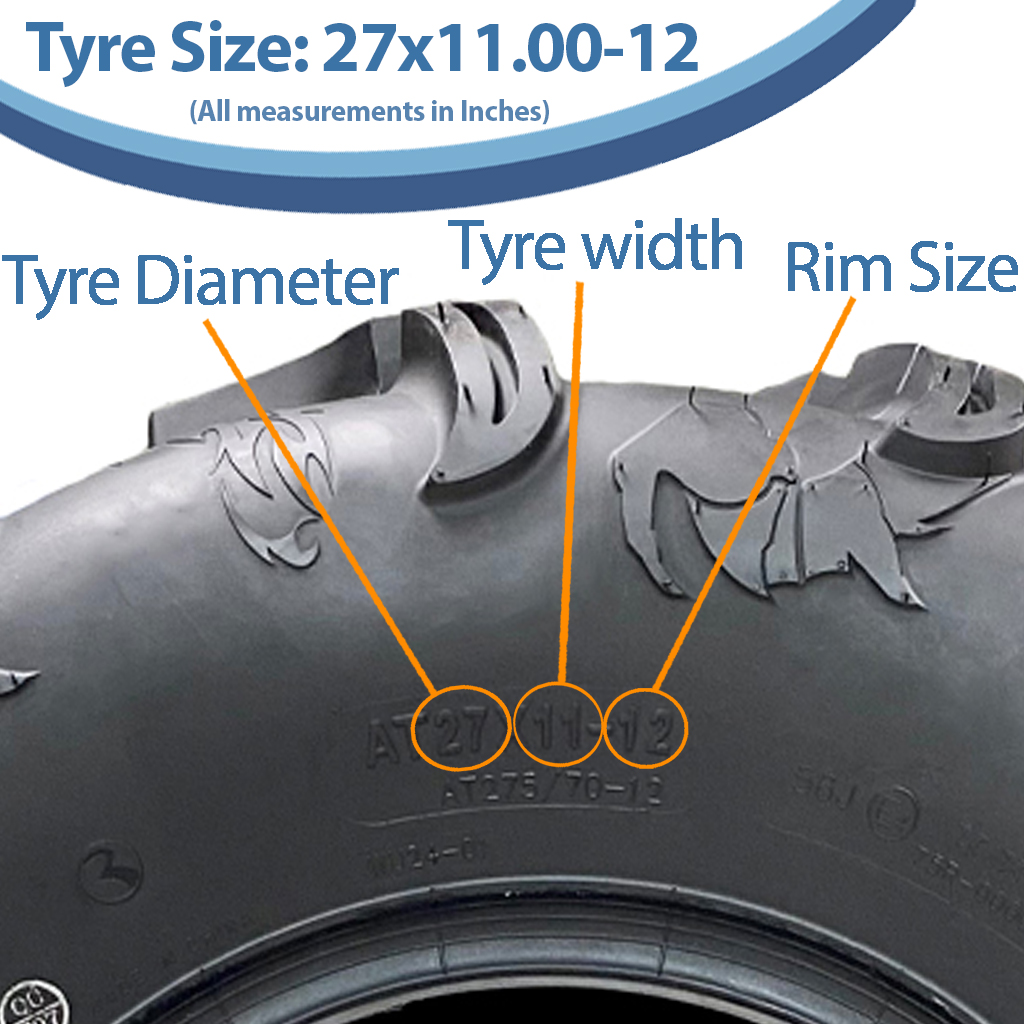 27x11.00-12 6ply OBOR Scoprio tyre size with text