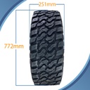 30x10.00R14 8ply OBOR Predator tyre pattern with dimensions