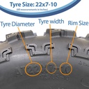 22x7.00-10 6ply OBOR WP01 tyre size with text