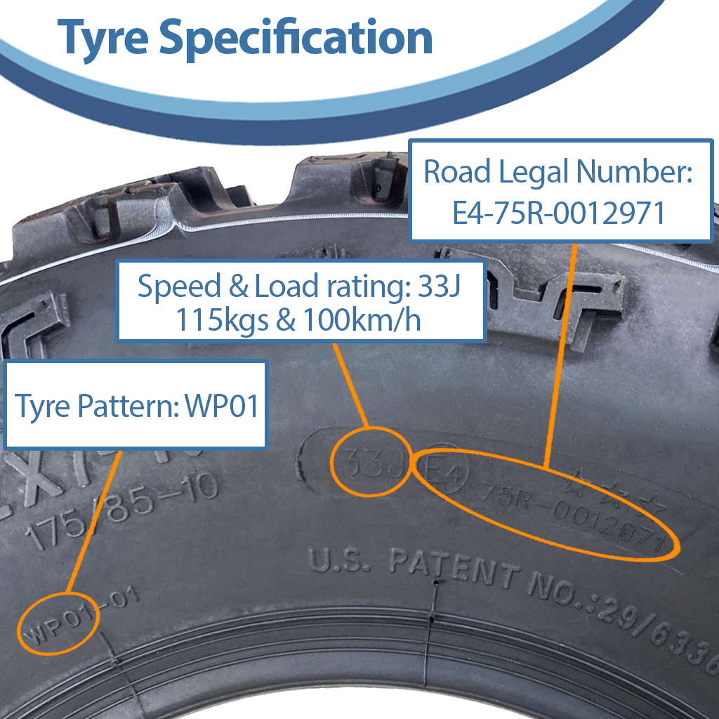 22x7.00-10 6ply OBOR WP01 tyre specification