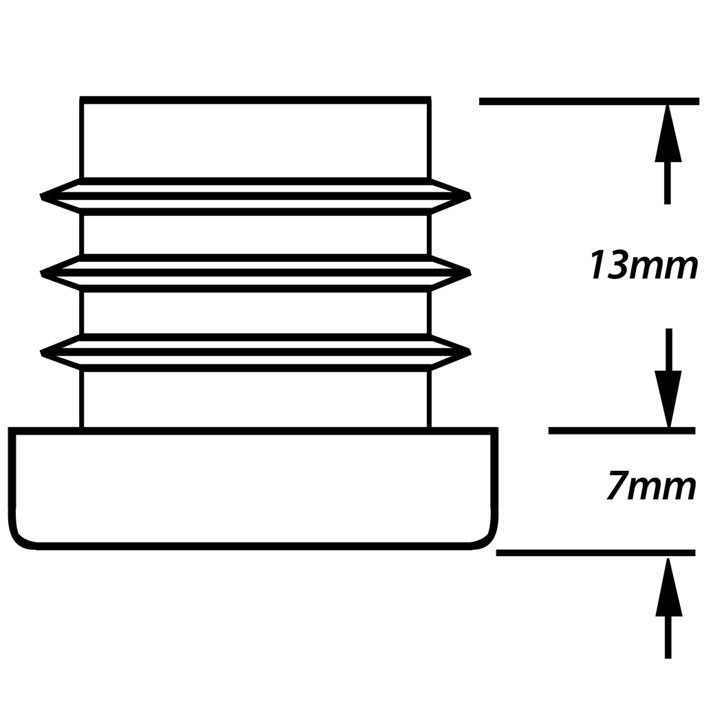 Plastic round insert 2" (1.0/2mm) Drawing with Dimensions