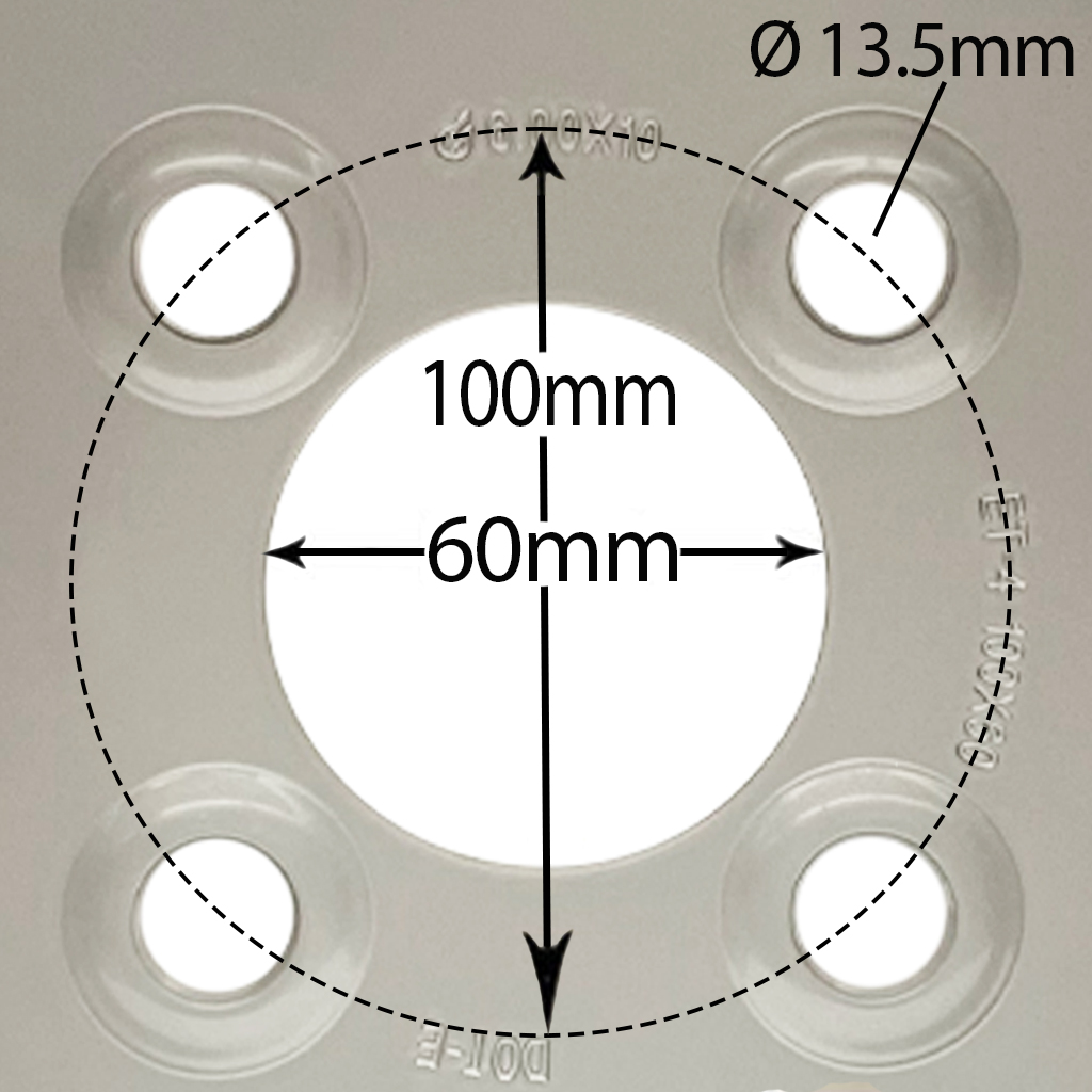 100mm PCD rim centre with dimensions