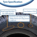 20x8.00-10 4pr Journey P332 grass tyre specification