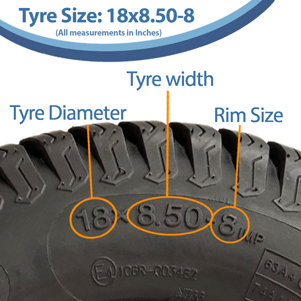 18X8.50-8 Journey P332 grass tyre size with dimensions