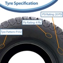 20x12.00-10 (305/40-10) 4pr Journey P332 grass tyre specification