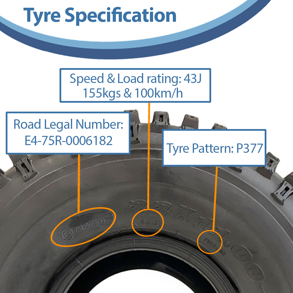 22x11.00-8 4pr Journey P322 Knobby tyre specification