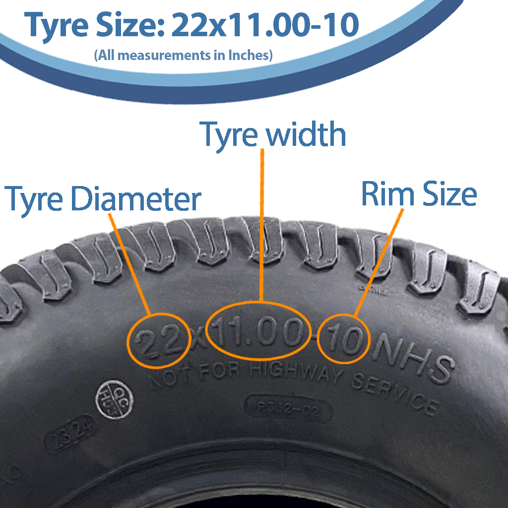 22x11.00-10 4pr Journey P332 grass tyre size with text