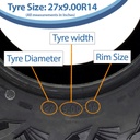 27x9.00R14 8ply OBOR Lynx tyre size with text