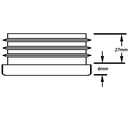 Plastic rectangular insert 150x100mm (3.0/8.0mm) Drawing in Dimensions