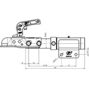 SPP Swivel hitch 1700kg (off-road use) drawing with dimensions