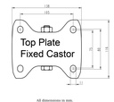 300SS series 200mm stainless steel fixed top plate 138x116mm - Plate drawing