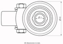 100SS series 50mm stainless steel swivel bolt hole 10mm - Plate drawing