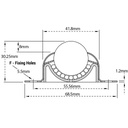 25mm BASE PLATE FIXING BALL TRANSFER UNIT, ZINC Drawing with Dimensions