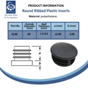 Plastic round insert 80mm (1.5/3.0mm) Spec Sheet