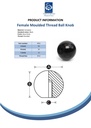 M12 Duroplast female threaded ball knob Spec Sheet