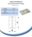 50x38mm fixed pin hinge stainless steel 304 Spec Sheet