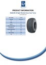 20x8.00-10 6pr Wanda P332 Kevlar grass tyre TL Spec Sheet