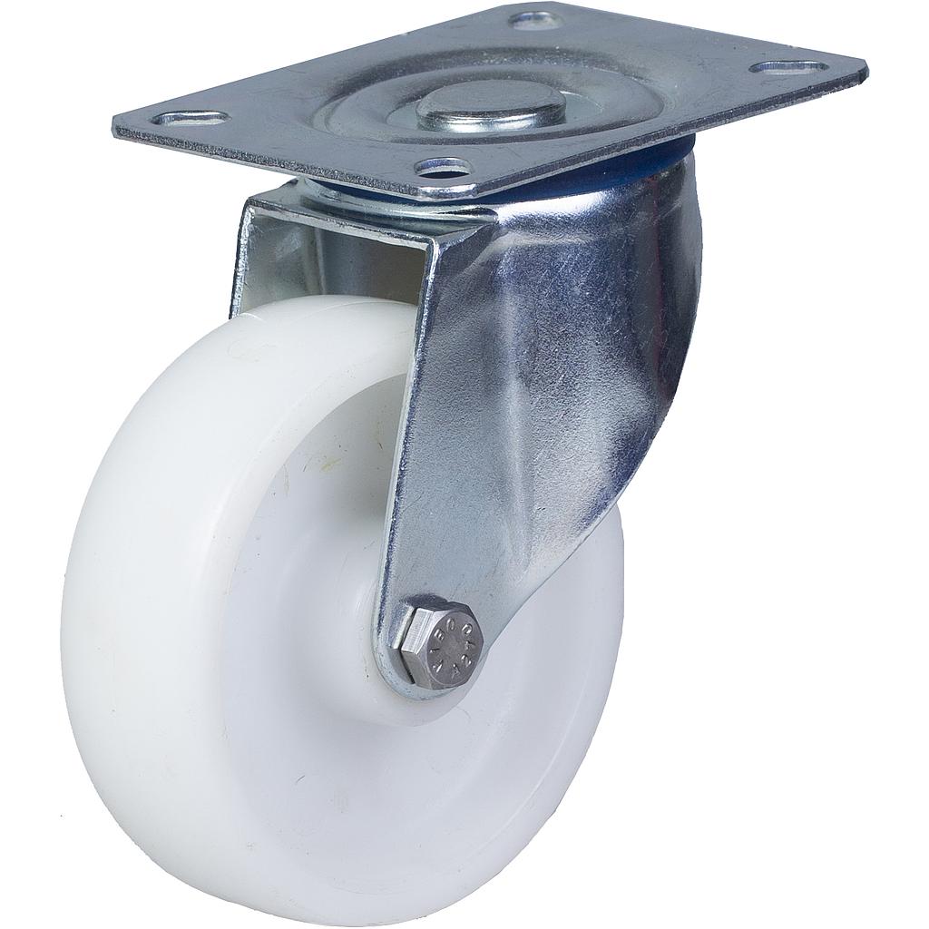 300 Series 100mm swivel top plate 100x80mm castor with polypropylene roller bearing wheel 150kg