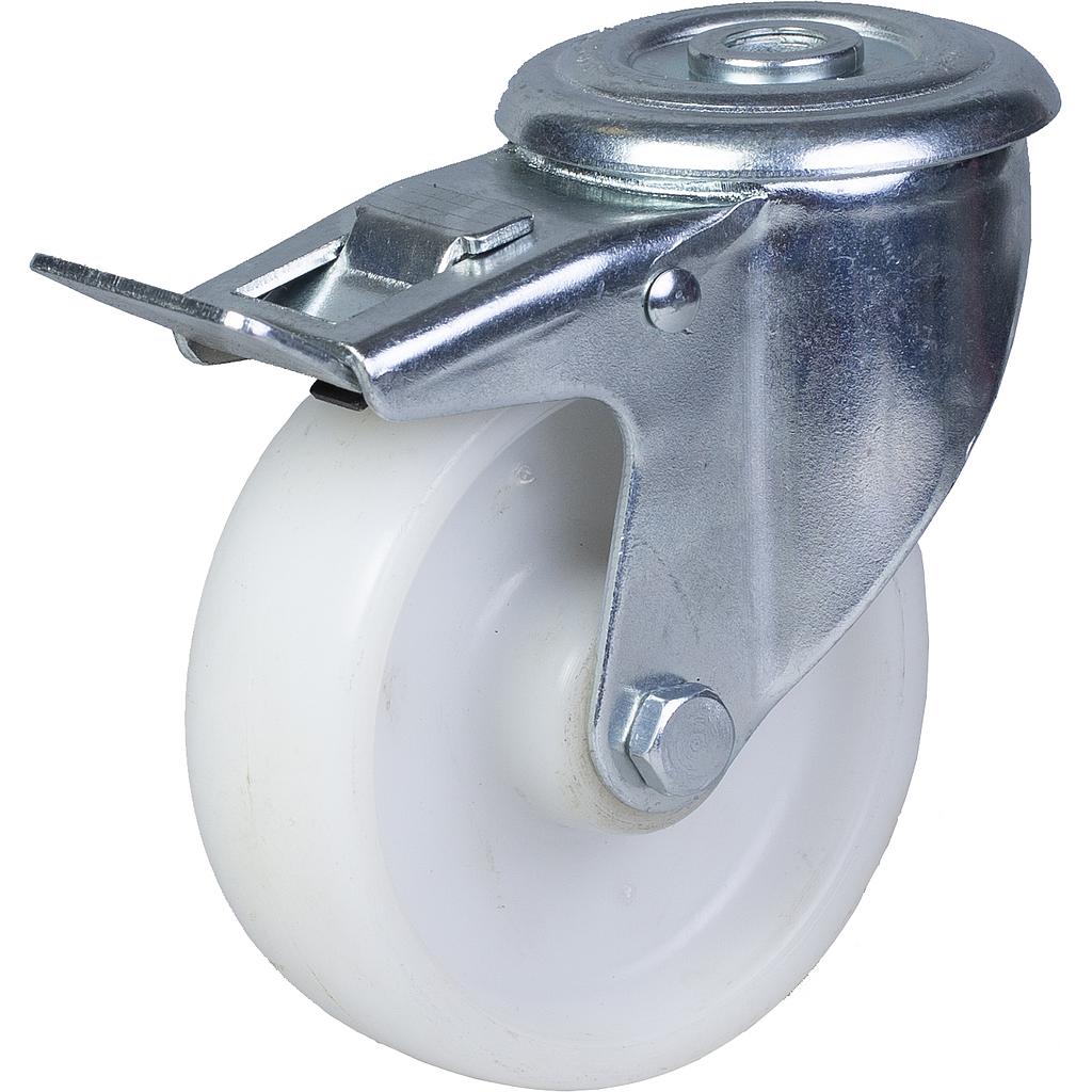 300 series 125mm swivel/brake bolt hole 10,5mm castor with polypropylene roller bearing wheel 170kg