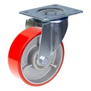 300 series 152mm swivel top plate 140x110mm castor with polyurethane on cast iron centre ball bearing wheel 350kg