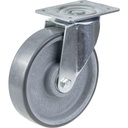 300 series 160mm swivel top plate 140x110mm castor with POTH electrically conductive grey polyurethane on nylon centre ball bearing wheel 350kg