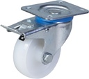 322 series 100mm swivel/brake top plate 106x86mm castor with nylon plain bearing wheel 250kg