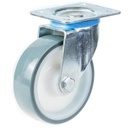 322 series 100mm swivel top plate 106x86mm castor with polyurethane on nylon centre roller bearing wheel 200kg