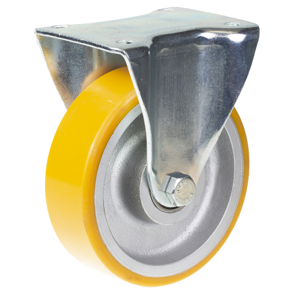 322 series 125mm fixed top plate 105x88mm castor with polyurethane on cast iron centre ball bearing wheel 280kg